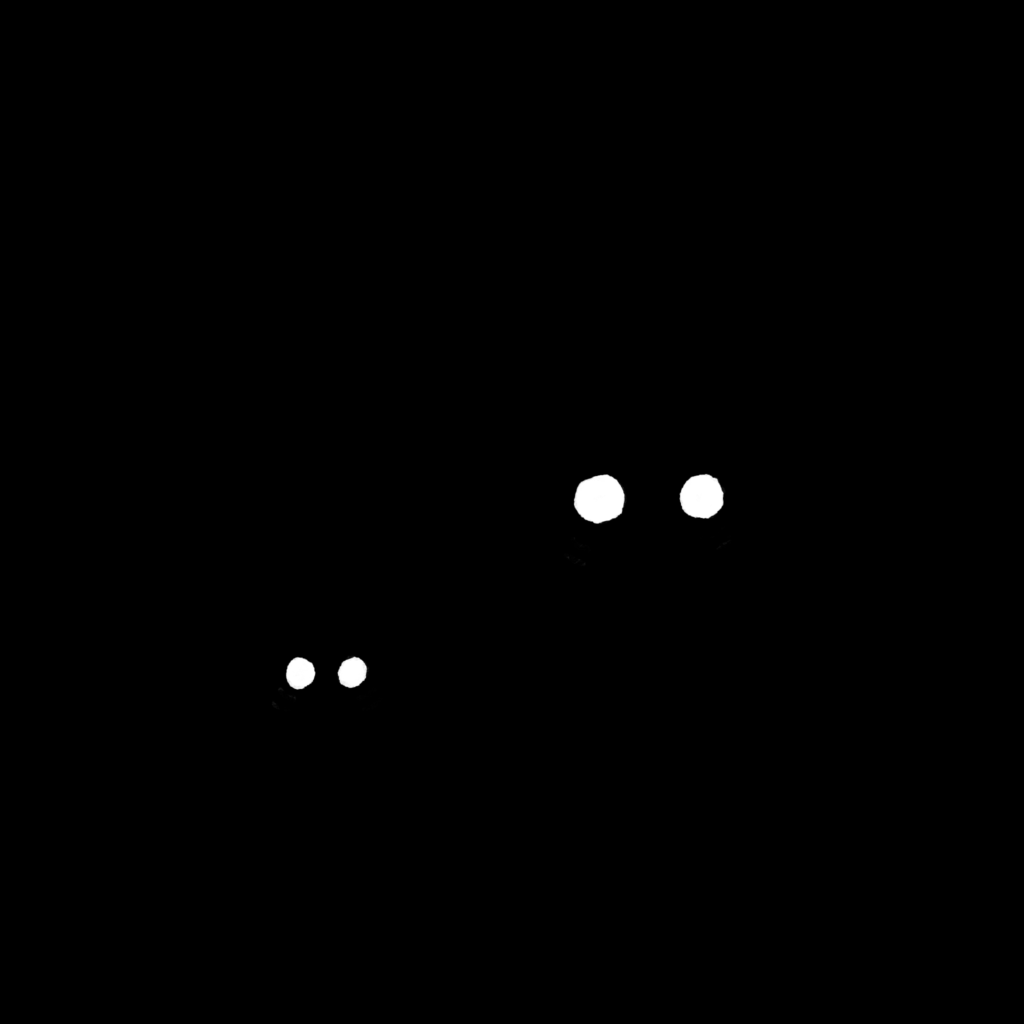 Earth Hour Lights Off - Glow in the dark eyes: Celebrate Earth Hour! Switch the lights off and give an hour to the Earth. 🐰&🐻/🌍Bun&Beary sitting in the dark, only their eyes can be seen.