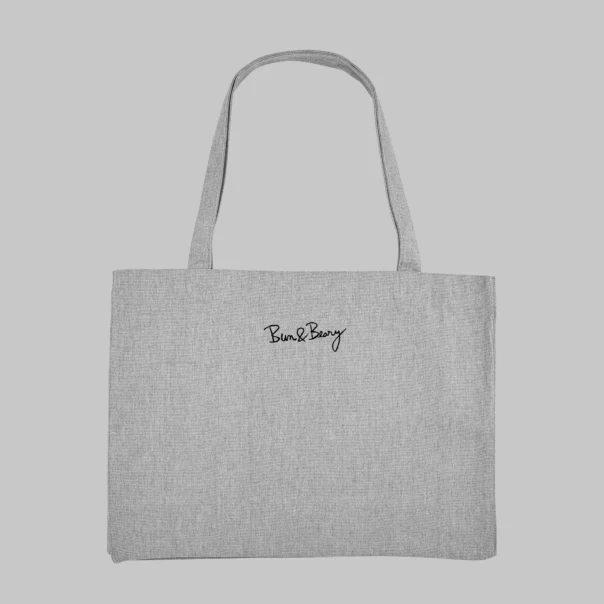 Large personalised heather grey shopping bag