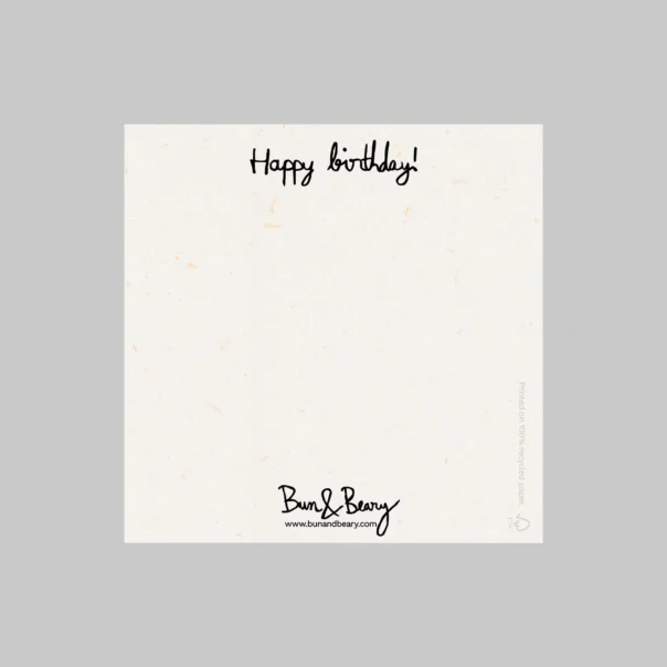 Back view of the Happy Birthday card