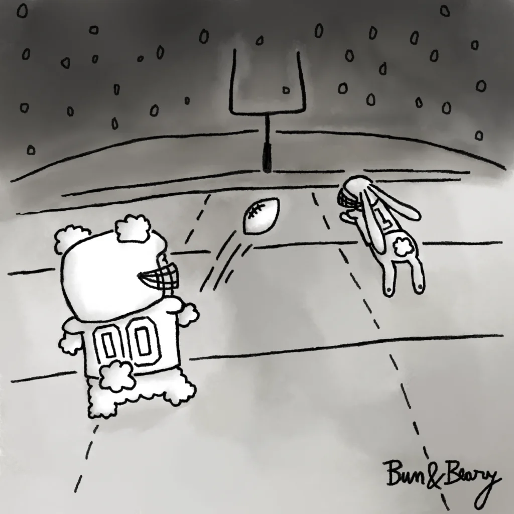 Bun&Beary playing American football